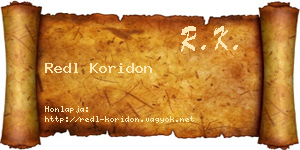 Redl Koridon névjegykártya